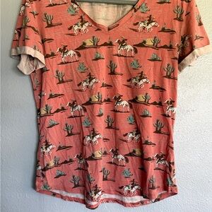 Panhandle Western Cowboy Print T-Shirt